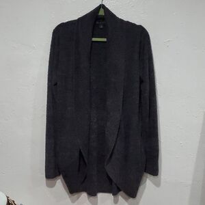 Barefoot Dreams CozyChic Lite Sweater in Dark Grey with Pockets Size M